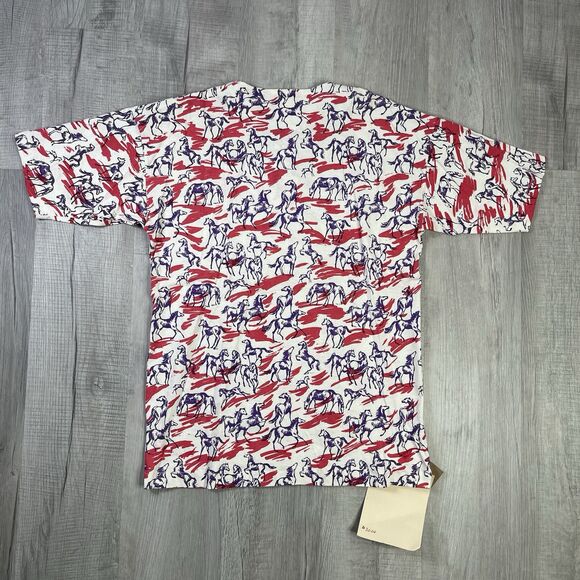 Custom Horse Shirt All Over Print AOP Size Small Single Stitch Native Western N - Picture 9 of 9